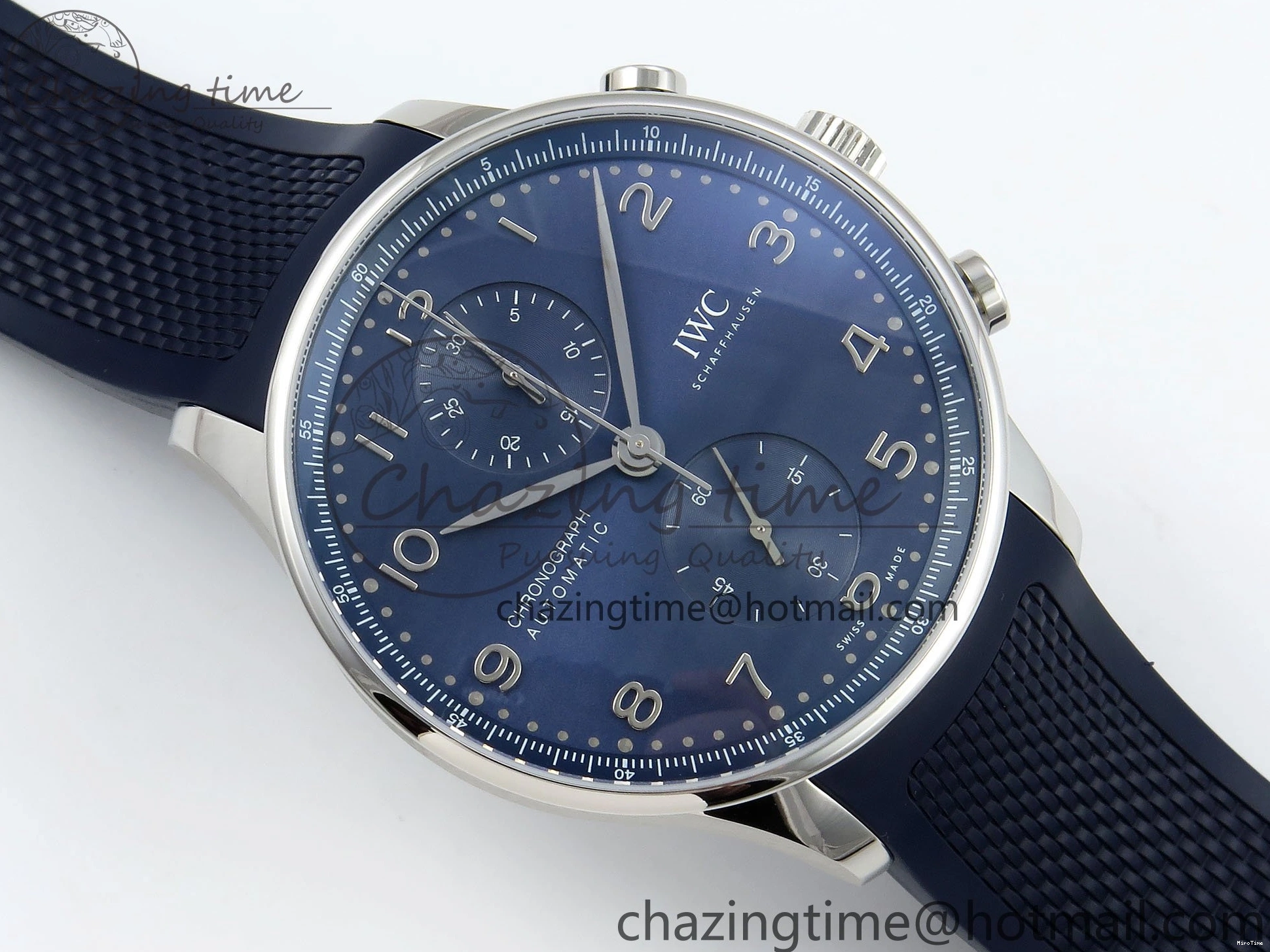 MIROTIME 0123 Portuguese Chrono IW3716 Z+F 1:1 Best Edition Blue Dial on Blue Rubber Strap A UrbanChic 7018